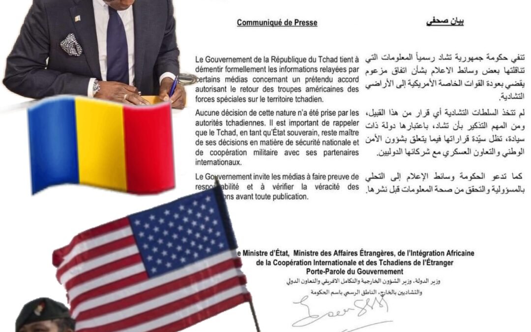 Le Tchad Dément Fermement les Rumeurs sur le Retour des Troupes Américaines