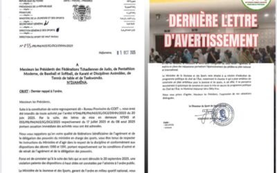Sport tchadien : Dernier avertissement du Ministère aux fédérations récalcitrantes