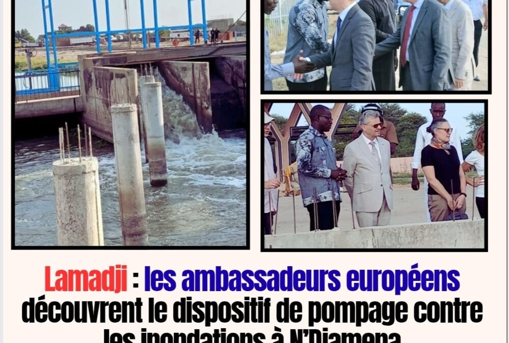 Lamadji : les ambassadeurs européens découvrent le dispositif de pompage contre les inondations à N’Djamena