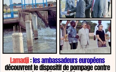 Lamadji : les ambassadeurs européens découvrent le dispositif de pompage contre les inondations à N’Djamena