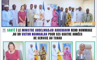 Santé | Le ministre Abdelmadjid Abderahim rend hommage au Dr Victor Ngongalah pour ses quatre années de service au Tchad