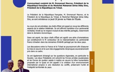 TCHAD–FRANCE : Macron et Déby Itno tracent les contours d’un partenariat rénové à l’Élysée